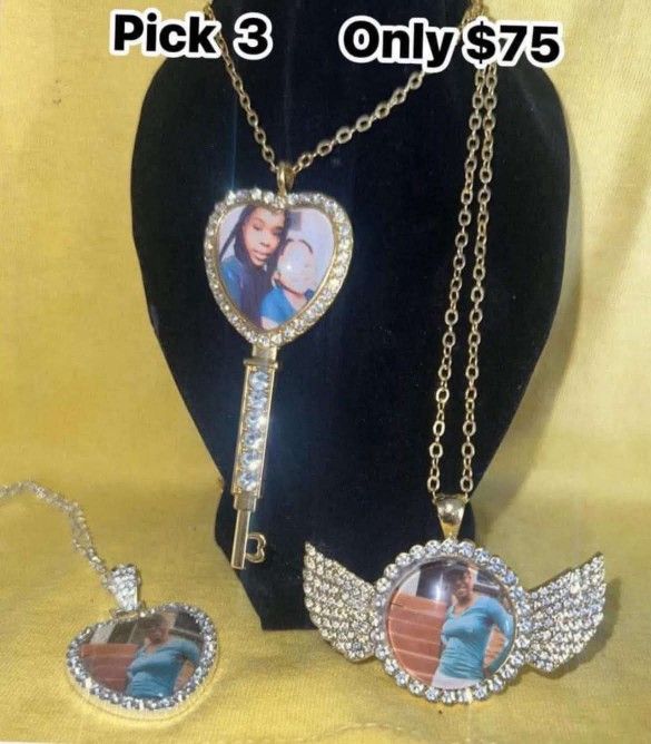 Photo Necklace Bundle 3 For $75