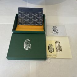 Goyard Saint-Sulpice Card Holder Wallet - BLUE Leather - with Box