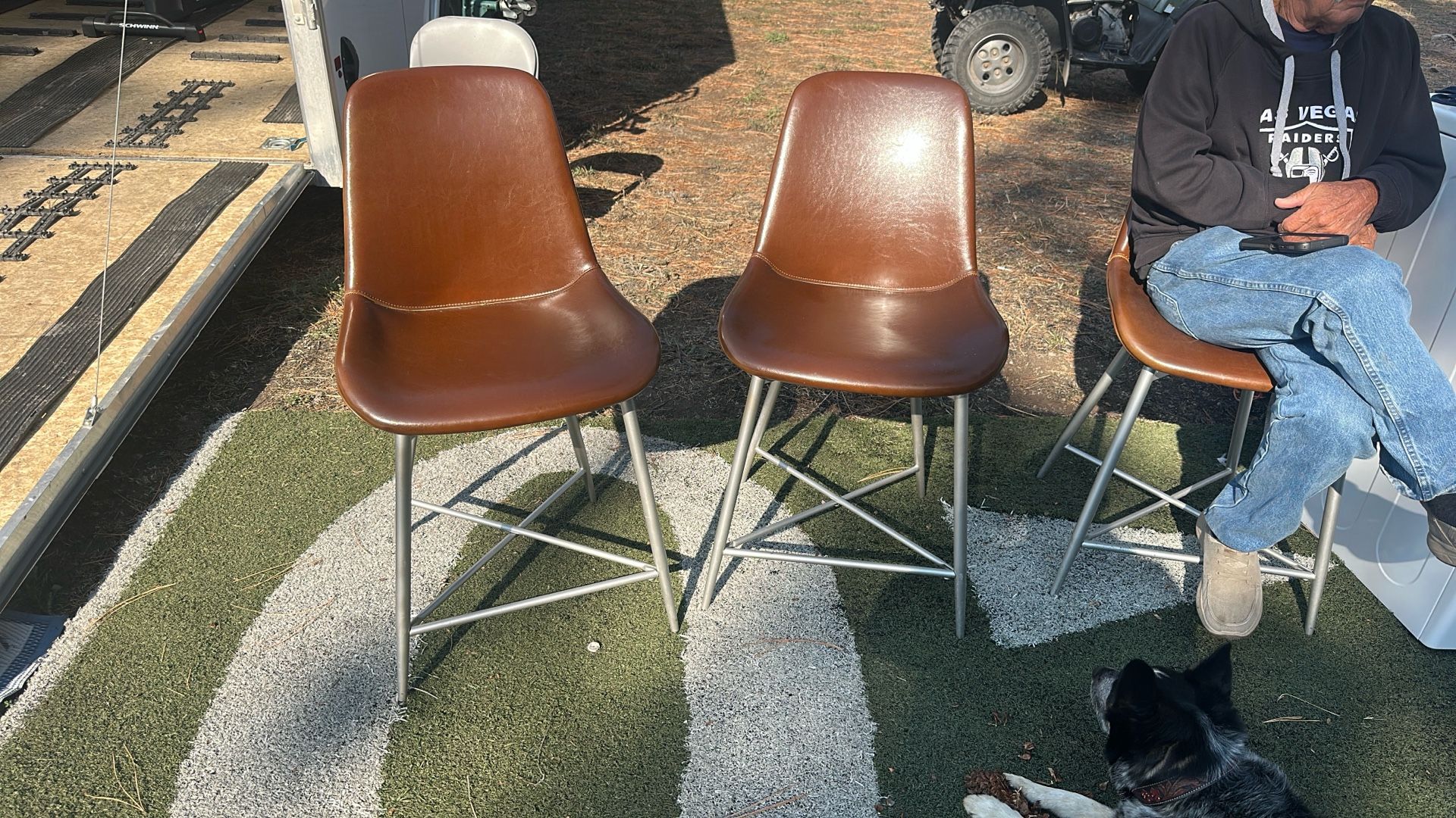 Leather Stools Set Of Three $50