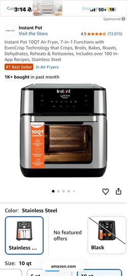 Instant Pot air fryer 10QT