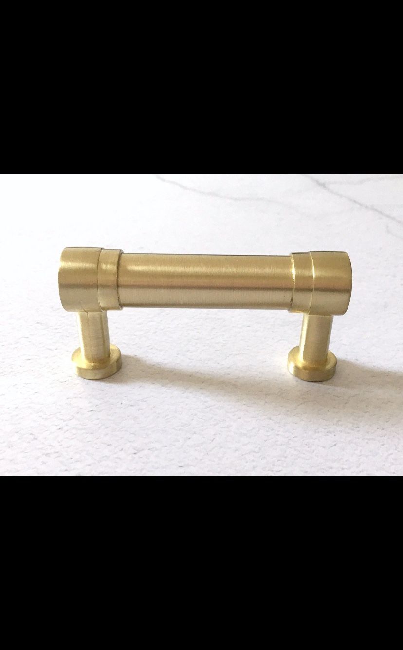 (8 quantity) BRAND NEW! Gold 2 inch drawer pulls + screws