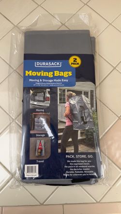 DURASACK 20 Gal. Heavy-Duty Moving and Storage Bag Gray Polypropylene (2-Pack) Reusable WP-MOVG-2PK