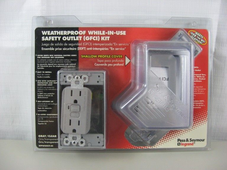 Pass & Seymour GFCI 15 AMP Weatherproof Safety Electrical Outlet Kit-WPIUKIT-SC NEW

