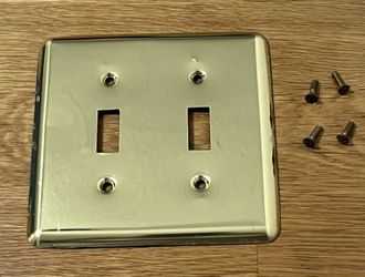 Solid Brass Double Toggle Switch Plate