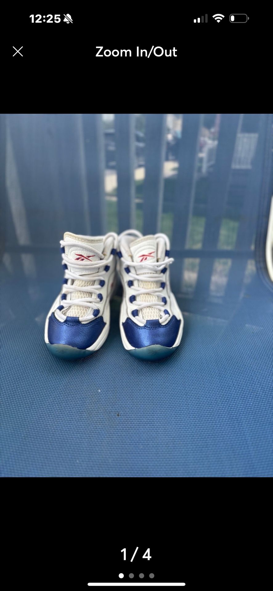Kids Size 12 Reebok shoes Question Mid Blue Toe