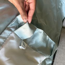 Set Of 2 Teal And Chocolate Curtains 84”