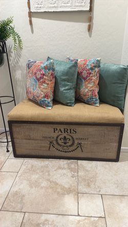 Paris French Market Storage Bench Ottoman