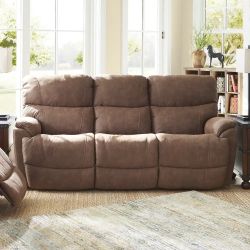 Lazy Boy Trouper Leather Manual Reclining Sofa