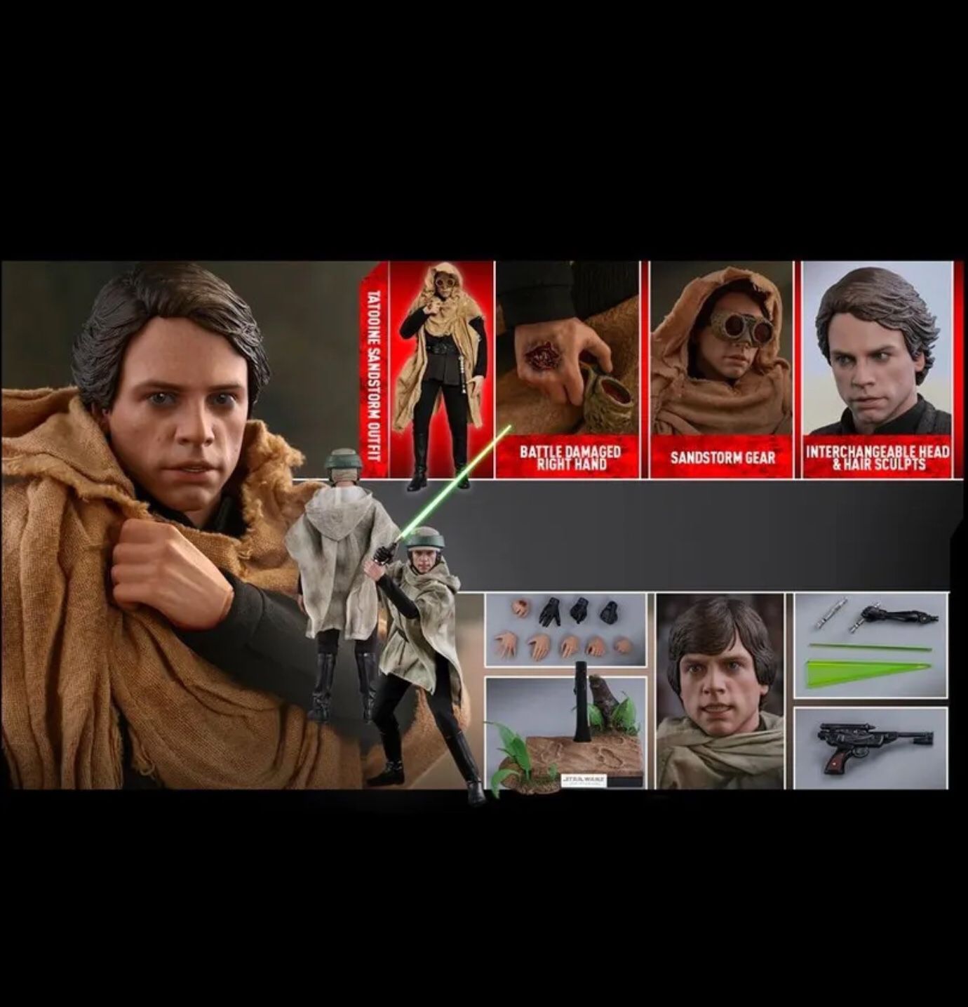 Hot Toys Luke Skywalker Endor Return of the Jedi Deluxe MMS517 1/6 figure BRAND NEW
