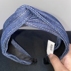 LOFT dark chambray top knot / knotted headband - BRAND NEW WITH TAGS (NWT)