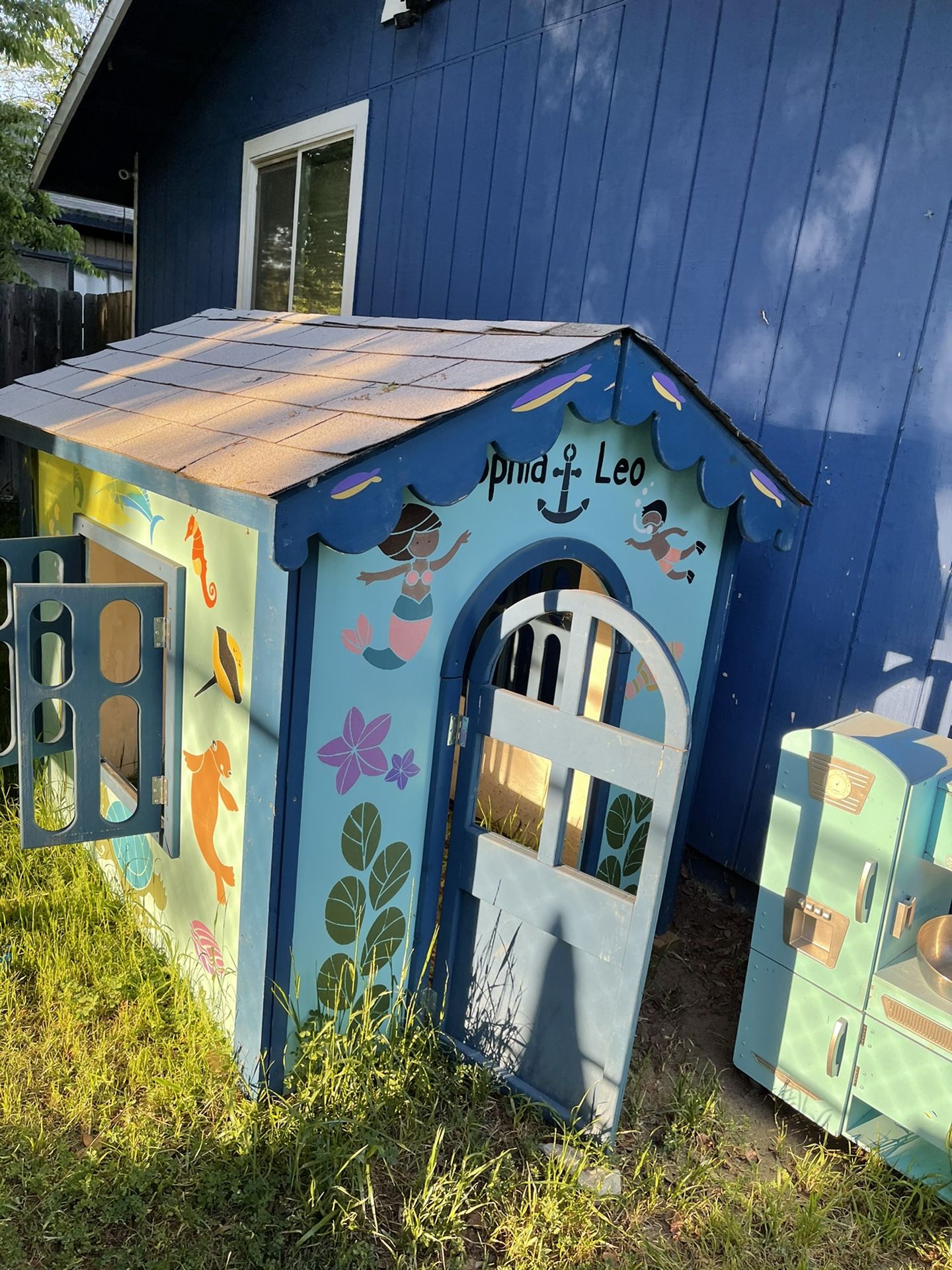 Beautiful blue play house $500 obo cash - $500 (Fresno)