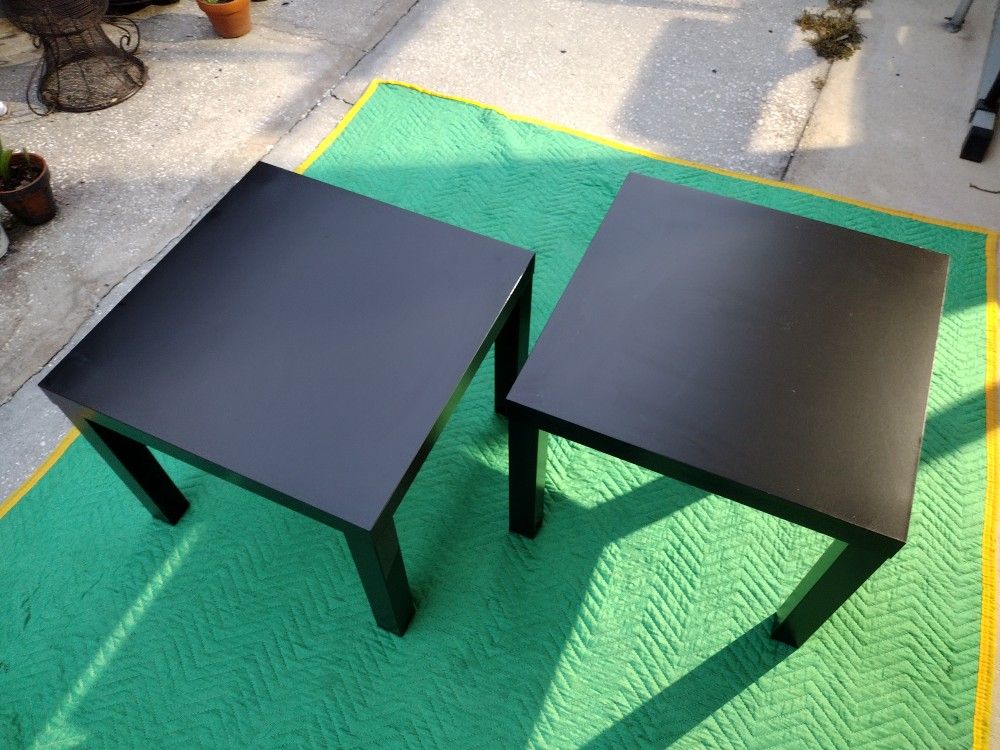 🍀2 IKEA Lack End Tables USED Black Side Nightstands LIKE NEW