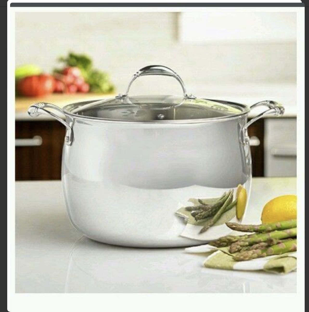 6725 Princess House Heritage Tri-ply Stainless Steel 12 QRT Simmer Stockpot