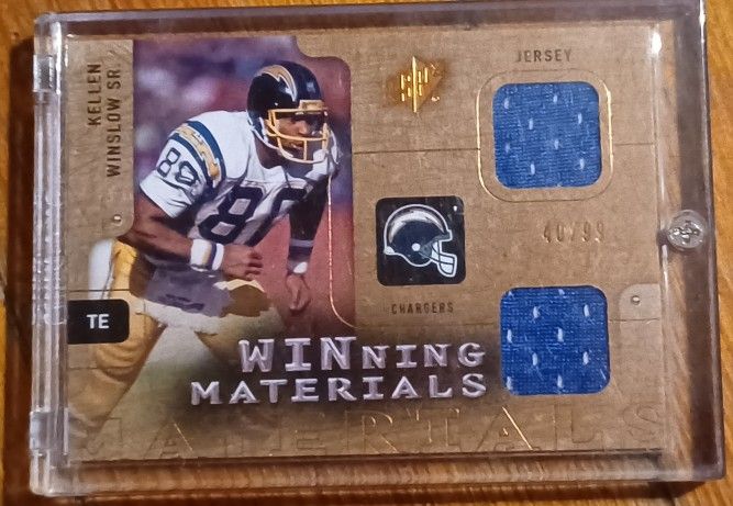 Kellen Winslow Sr San Diego Chargers 40/99 Winning Materials Duel Patch Jersey 2009 