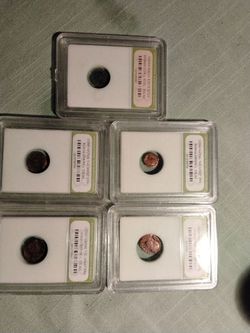 Ancient Roman Bronze Coins in Slabs – Lot of 5