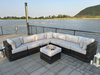 New In Box 8pcs Patio Furniture Sectional 6”cushions Deep Seating (We Deliver)