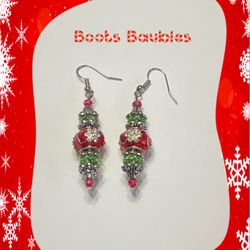 Handcrafted Christmas Poinsettia Earrings 