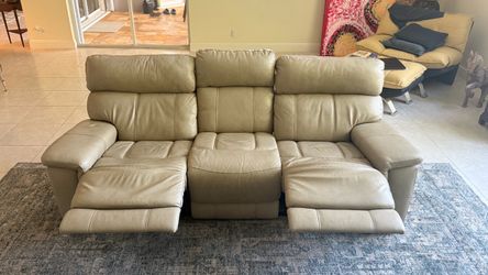 Leather Reclining Sofa 3-Seat