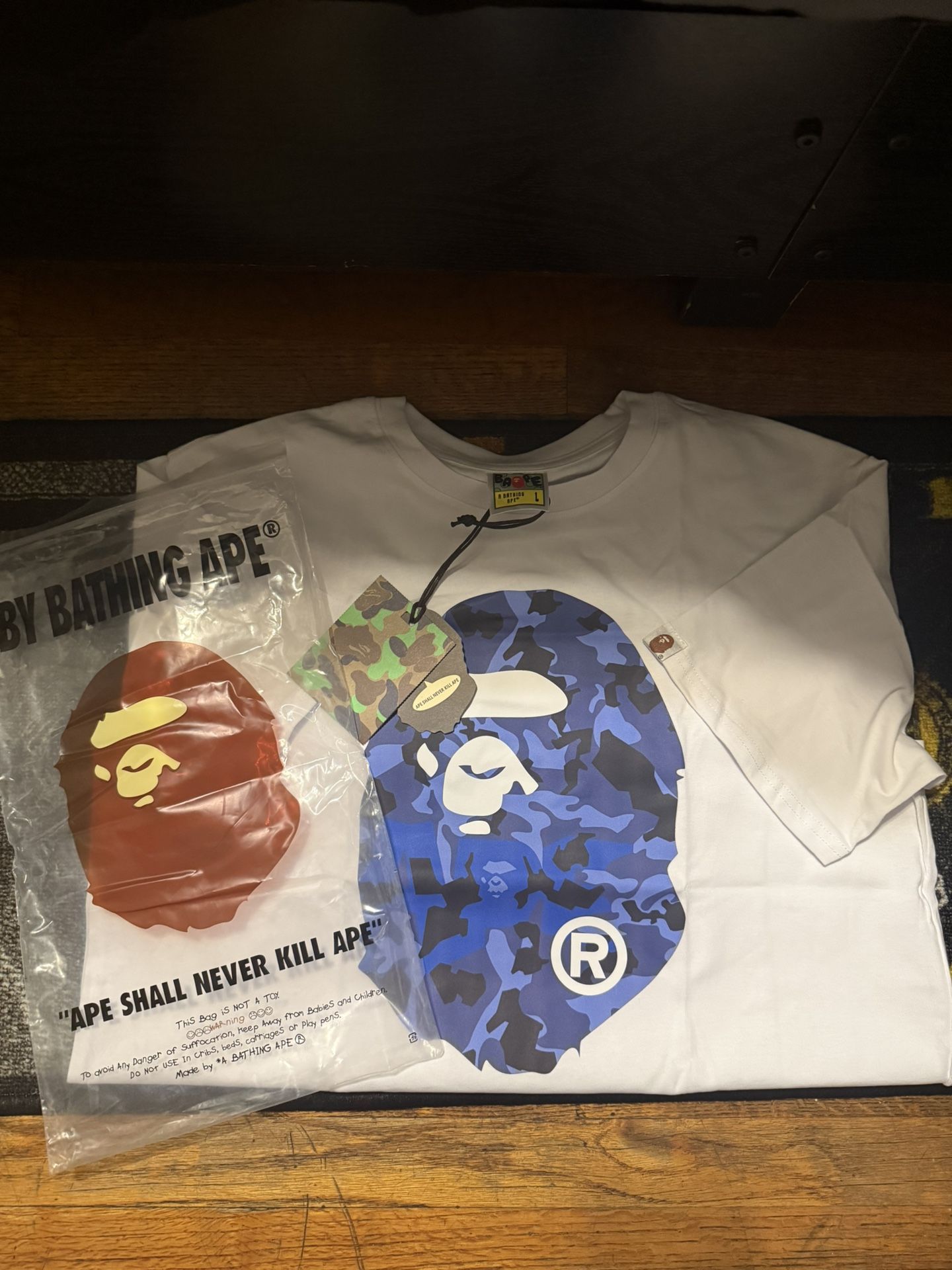 bape blue camo shirt