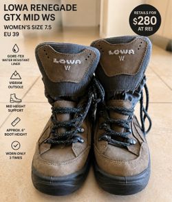 LOWA Renegade GTX Mid Women’s Boots – Size 7.5 Wide