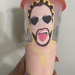 Bad Bunny Starbucks Custom Cup-  Clear Epoxy Coated