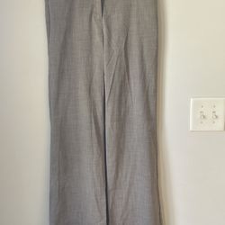 New York & Company Dress Pants Womens Tall 4 Gray Stretch Flat Front Wide Leg