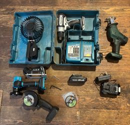 Makita 18v cordless tools kit lot set (including Makita compatible cut off tool grinder)