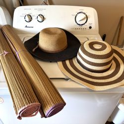 Beach  Set Of Two sun hats, and two beach mats