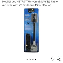 MobileSpec MSTRSAT Universal Satellite Radio Antenna with 21' Cable and Mirror Mount