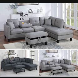 Sectional With Ottoman Set 