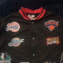 NBA Special Shirt /Jacket  With all The Teams Size large Bottom NBA  Bottoms Top To Bottom