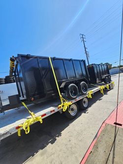 BRAND NEW DESIGN DUMP TRAILER 12x8x4 12,000 LBS ROLLING TARP AND SPARE TIRE HYDRAULIC SYSTEM ELECTRIC BRAKES TITLE IN HAND FOR ANY QUESTION TEXT ME PL