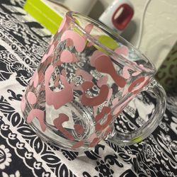 Pink Cheetah Glass Mug