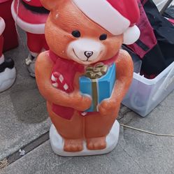 Vintage Blow Mold Christmas Bear