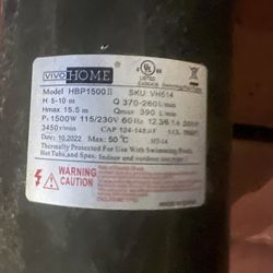 VivoHome 2hp Pool Pump…Used But Works Well