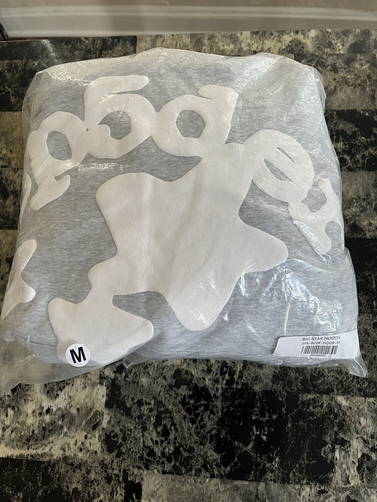 Sp5der Mens Hoodie Slate Grey, Size Medium, 100% Cotton 