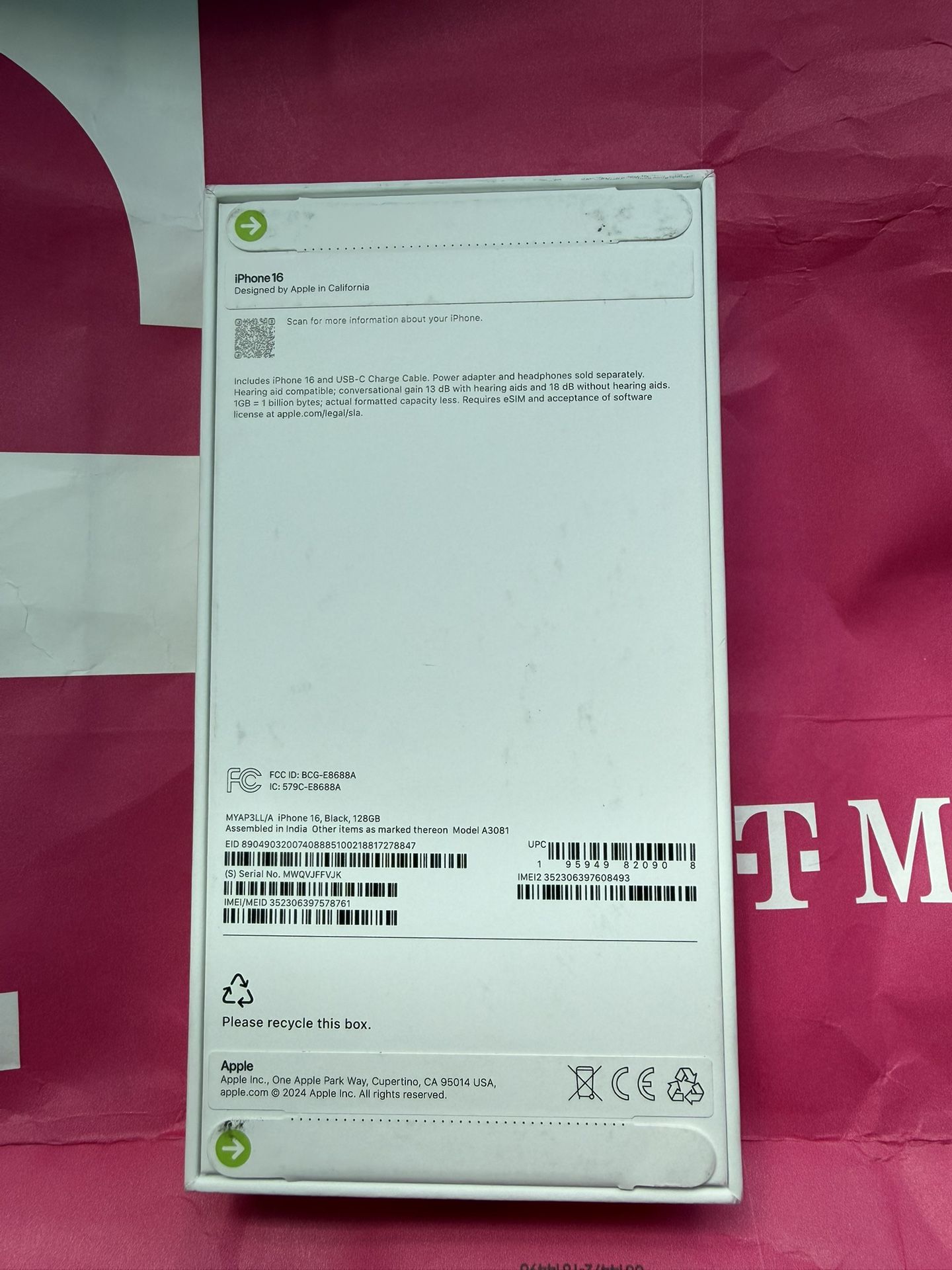 IPHONE 16 *128 GB* (UNOPENED/SEALED)