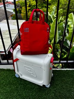 JetKids BedBox Ride-On Suitcase + Moleskine Backpack — Toddler Travel Set