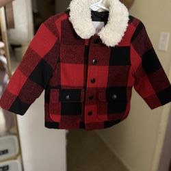  Cat And Jack Coat With Sherpa Collar