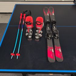 Skis, Boots, Poles Set For kids