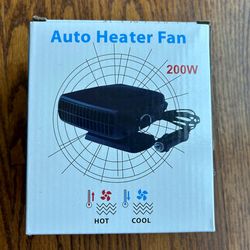 Car heater and defroster 12 V 200 W portable heater for vehicle that plugs into cigarette outlet