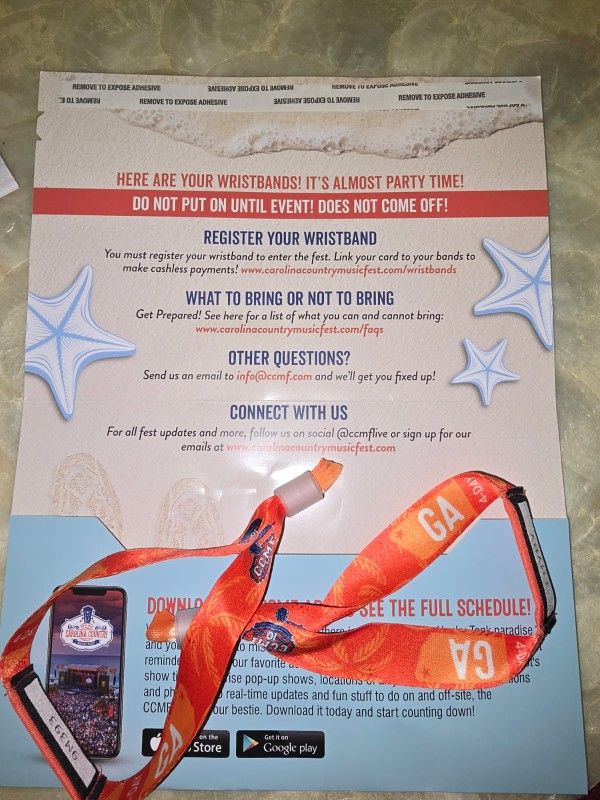 2 CCMF Wristbands