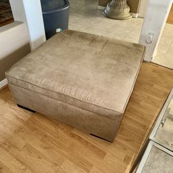 Large Carmel Tan Storage Ottoman 