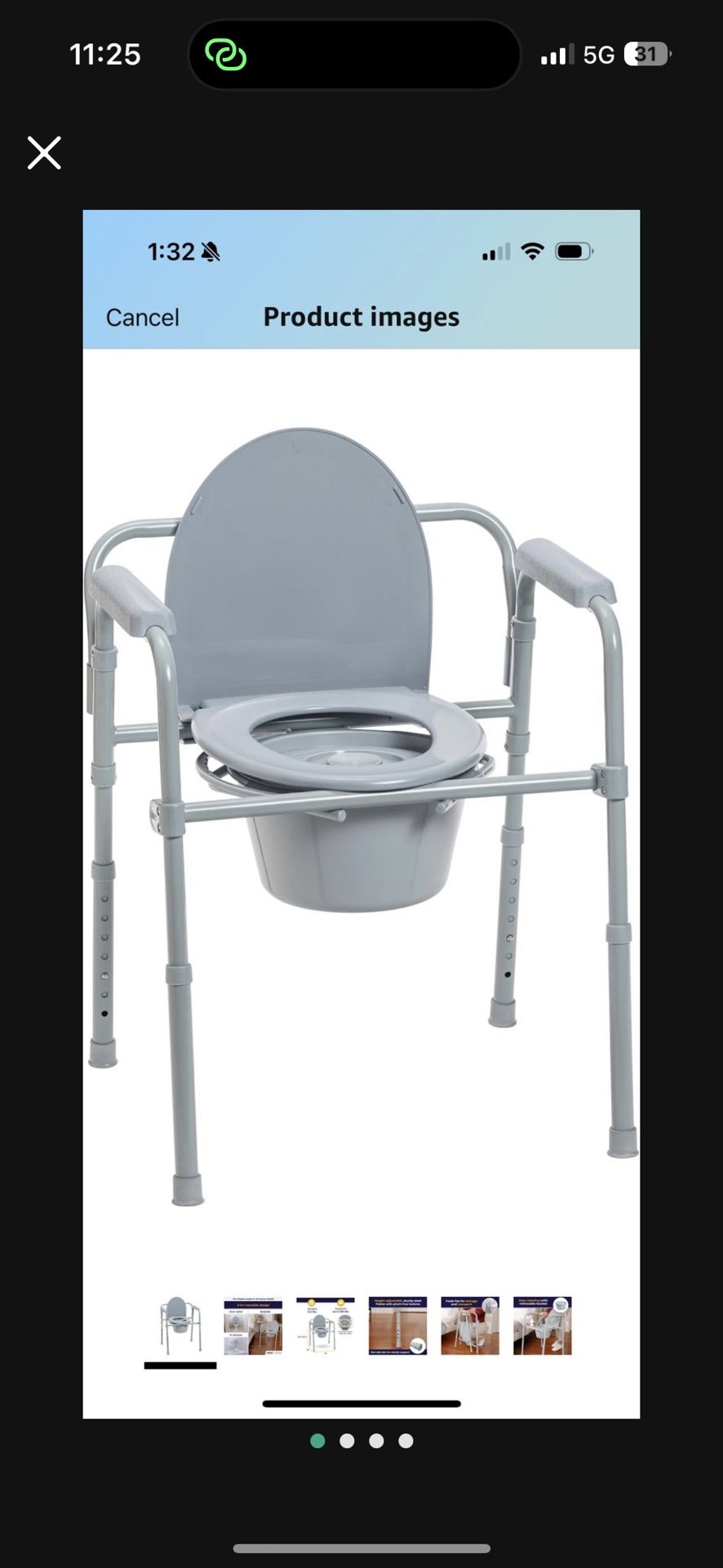 New In Box Commode Chair Seat Walker Bedside Toilet
