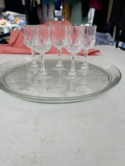 Crystal Shot Glasses With Stem 5 PCs-$10 All