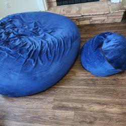Oversized Bean Bag Chair With Ottoman