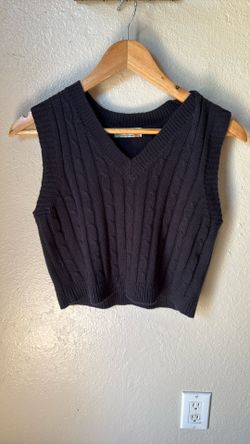 Black Cropped Sweater Top