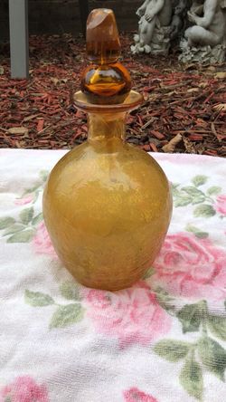 Amber glass decanter