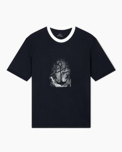 Armani Exchange Navy Anchor Graphic T-Shirt Large