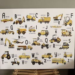 Cars Alphabet Kids Wall Art